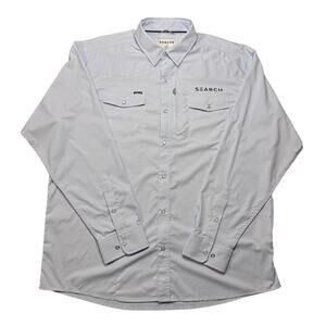 PONCHO - SEARCH Mens XL Western Fishing Shirt Light Blue